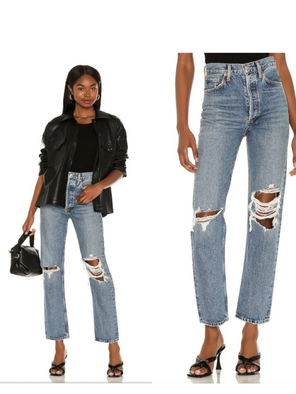 NWT Agolde 90's Pinch Waist High Rise Straight Leg Jeans Backdrop Wash Size 25